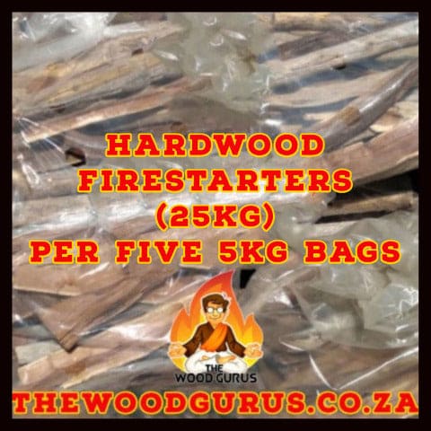 Hardwood Firestarters / Kindling (25kgs) - Per 5 5kg Bags (Namibian)| The Wood Gurus