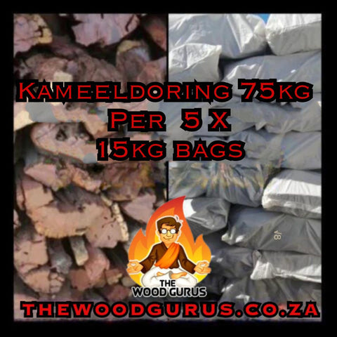 Kameeldoring (75kg) Hardwood (Namibian) - Order per 5 X 15kg big white salt bags | The Wood Gurus