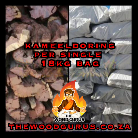 Kameeldoring Hardwood 18kg Bag (Namibian) - Order per - 1 x 18kg big white salt bag | The Wood Gurus