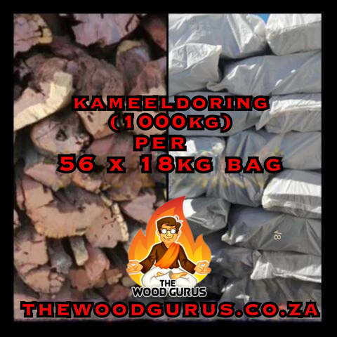 Kameeldoring(1000kg) Hardwood (Namibian)- Order per Ton (56x 18kg big white salt bags)  | The Wood Gurus