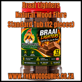 Braai Lighters - Natural Wood Fibre - Standard Tub (12 pieces) | The Wood Gurus