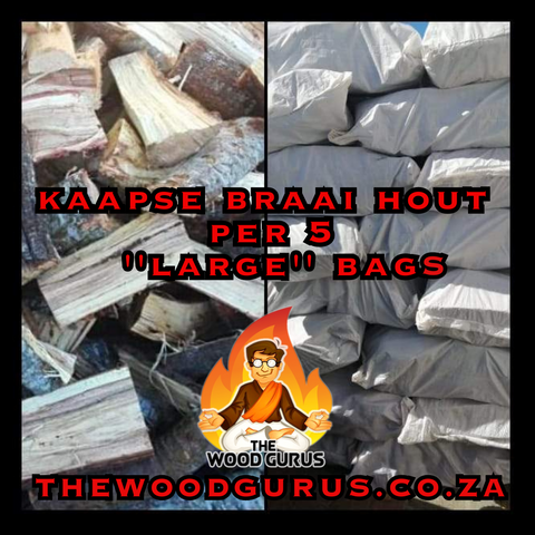 Kaapse Braai Hout (Port Jackson) Large Bags - Sold per 5 Bags | The Wood Gurus
