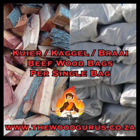 Kuier/Kaggel/Braai Bags Large (Beef Wood) - Sold per Single Bag | The Wood Gurus