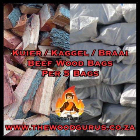 Kuier/kaggel/Braai Bags Large (Beef Wood) - Sold per 5 Bags | The Wood Gurus