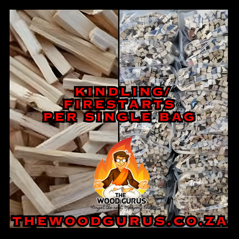 Kindling / Fire Starters Natural Chopped Starter - per Single Bag | The Wood Gurus