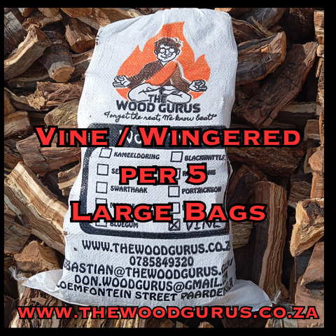 Wingerd stompies /vine/grape vine LARGE BAG (DRY - Cut from 25 year old trees). order per- 5 Bags |The Wood Gurus