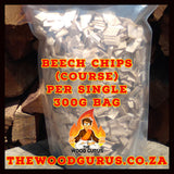 Beech Wood Coarse Chips (Smoking) - Sold per Single 300g Bag | The Wood Gurus
